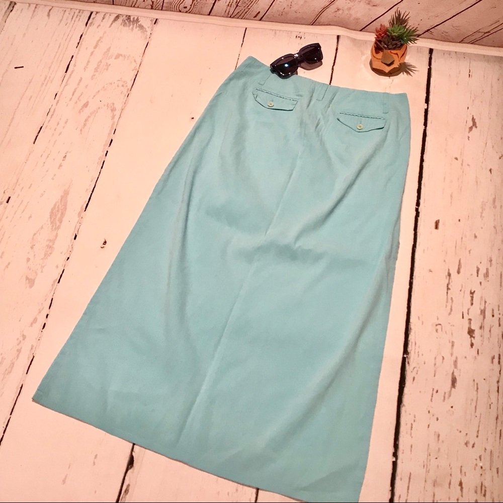 ❌SOLD❌ Theory turquoise maxi skirt - Picture 5 of 7
